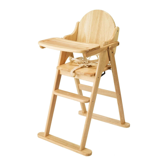 EAST COAST Folding highchair Assembly And Care Instructions