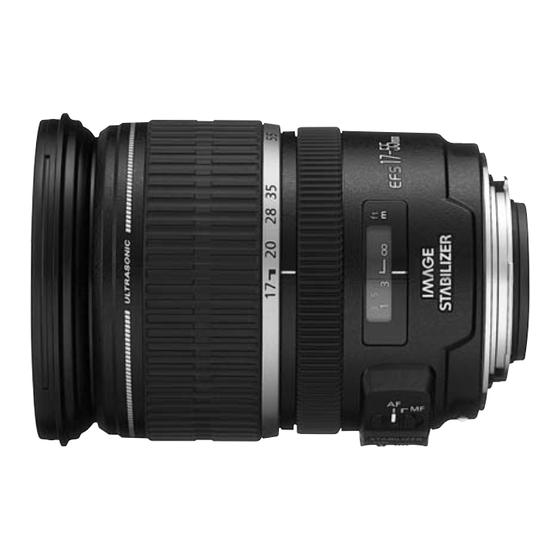 Canon EF-S17-55MM F/2.8 IS USM Instruction