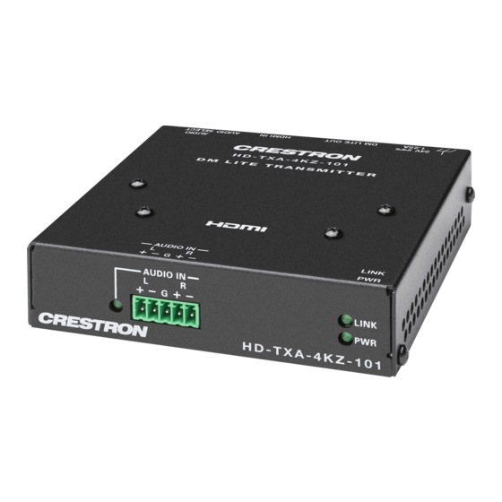 Crestron HD-TXA-4KZ-101 Getting Started