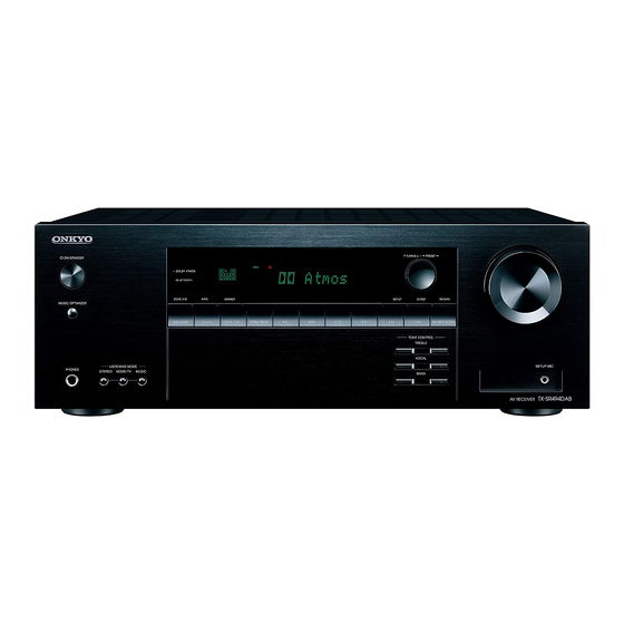 Onkyo TX-SR494DAB Initial Setup Manual
