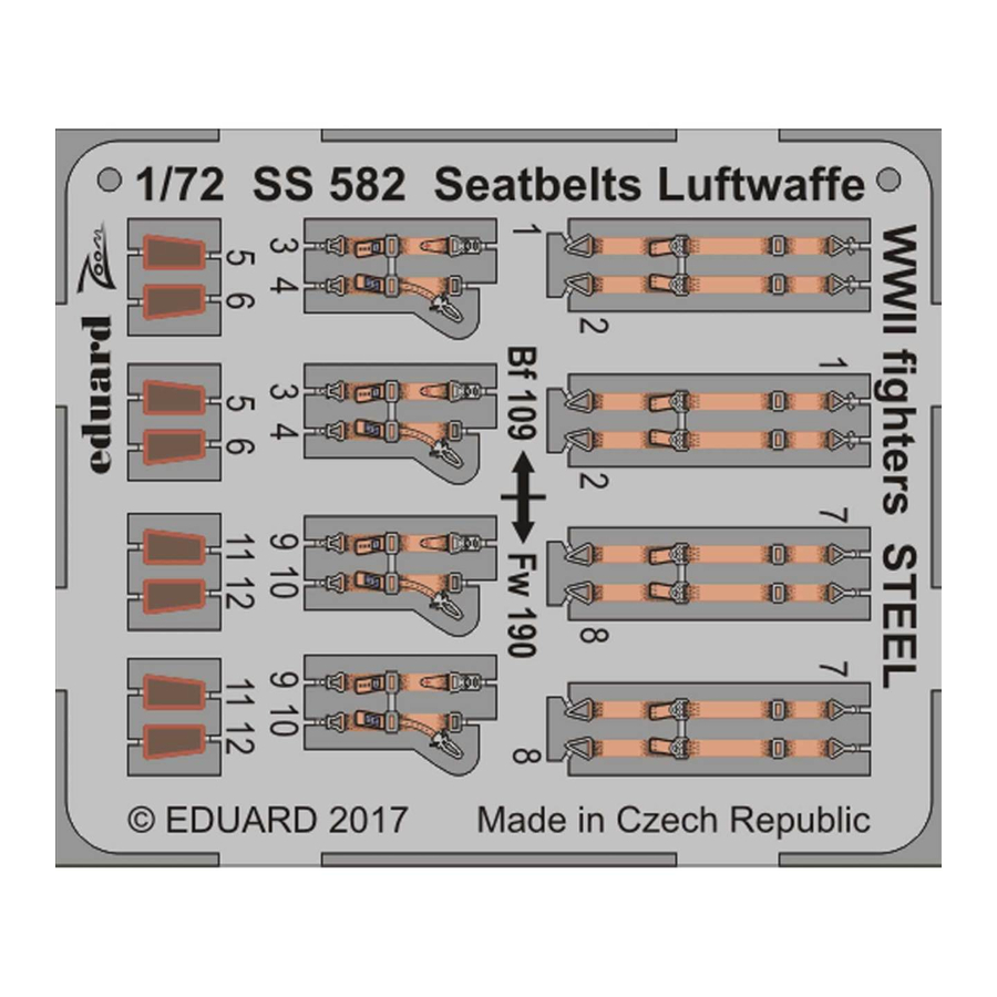 Eduard Zoom Seatbelts Luftwaffe WWII fighters STEEL Assembly Instructions
