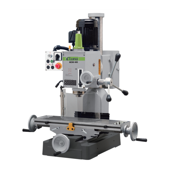 User Manuals: Luna MDM 400 Drill Milling Machine