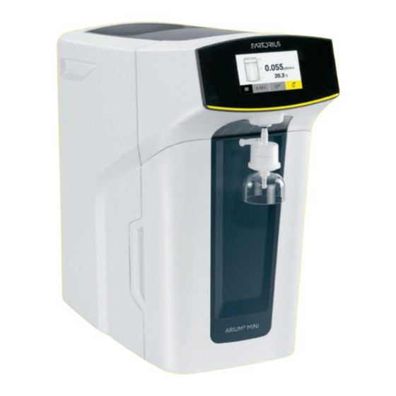 Sartorius Arium Mini Plus Operating Instructions Manual
