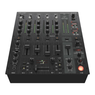 Behringer PRO MIXER DJX750 Quick Start Manual
