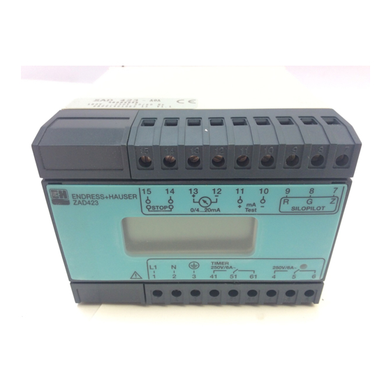 Endress+Hauser ZAD 423 Operating Instructions Manual
