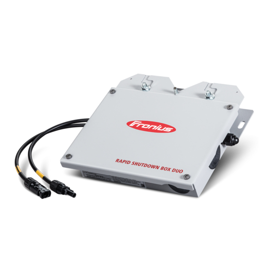 Fronius Rapid Shutdown Box - Duo Installation Instructions Manual