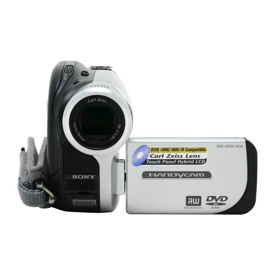Sony DVD653E - PAL DVD Camcorder Service Manual