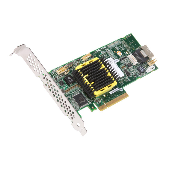 Adaptec SAS RAID Controllers Quick Start Manual