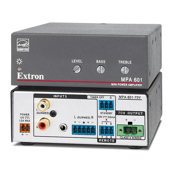 Extron electronics MPA 601-70V Amplifier Manuals