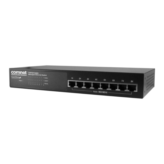 Comnet CWFE8TX8MS Installation And Operation Manual