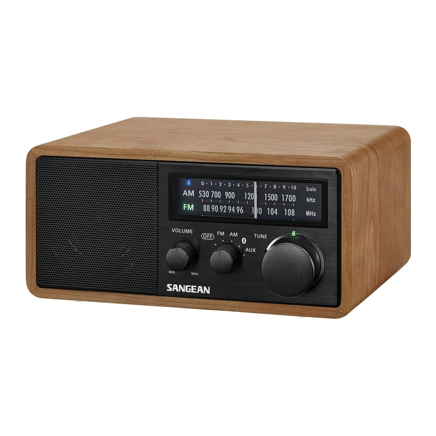 SANGEAN WR-11BT+ - AM/FM/AUX/Wooden Radio Manual