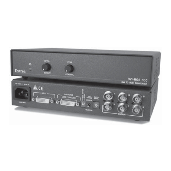 EXTRON ELECTRONICS DVI-RGB 100 USER MANUAL Pdf Download | ManualsLib