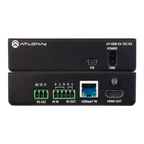 Atlona AT-HDR-EX-70C-KIT Installation Manual