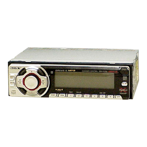 Sony CDX-F5700 Operating Instructions Manual