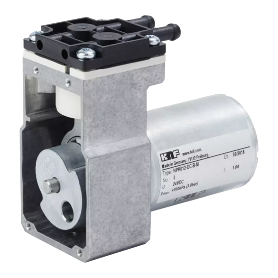 KNF NPK012 Series Operating And Installation Instructions