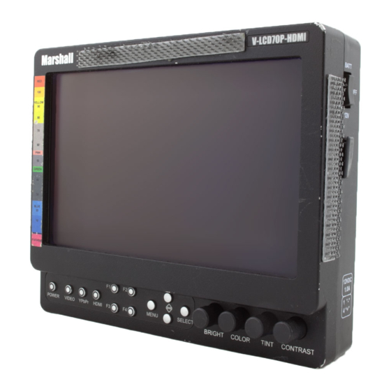 Marshall Electronics V-LCD70P-HDMI Operating Instructions Manual