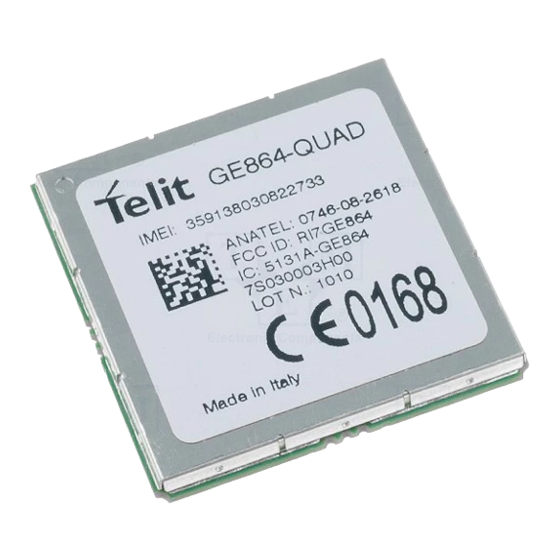 Telit Wireless Solutions GE864 QUAD V2 Hardware User's Manual