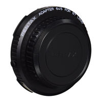 Pentax Adapter 645 for 67 Lens Operating Manual