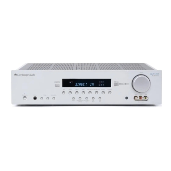 User Manuals: azur 540R AV Receiver