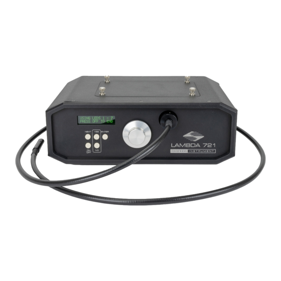 Sutter Instrument Lambda 721 Light Source Manuals