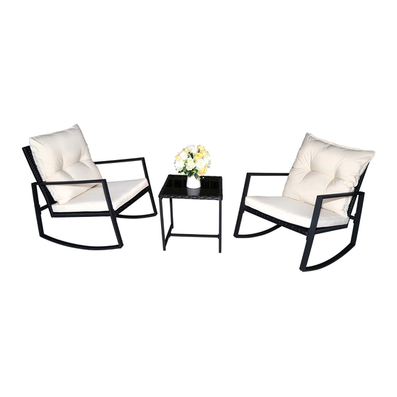 Kozyard Moana Wicker Rocking Bistro Set Assembly Manual