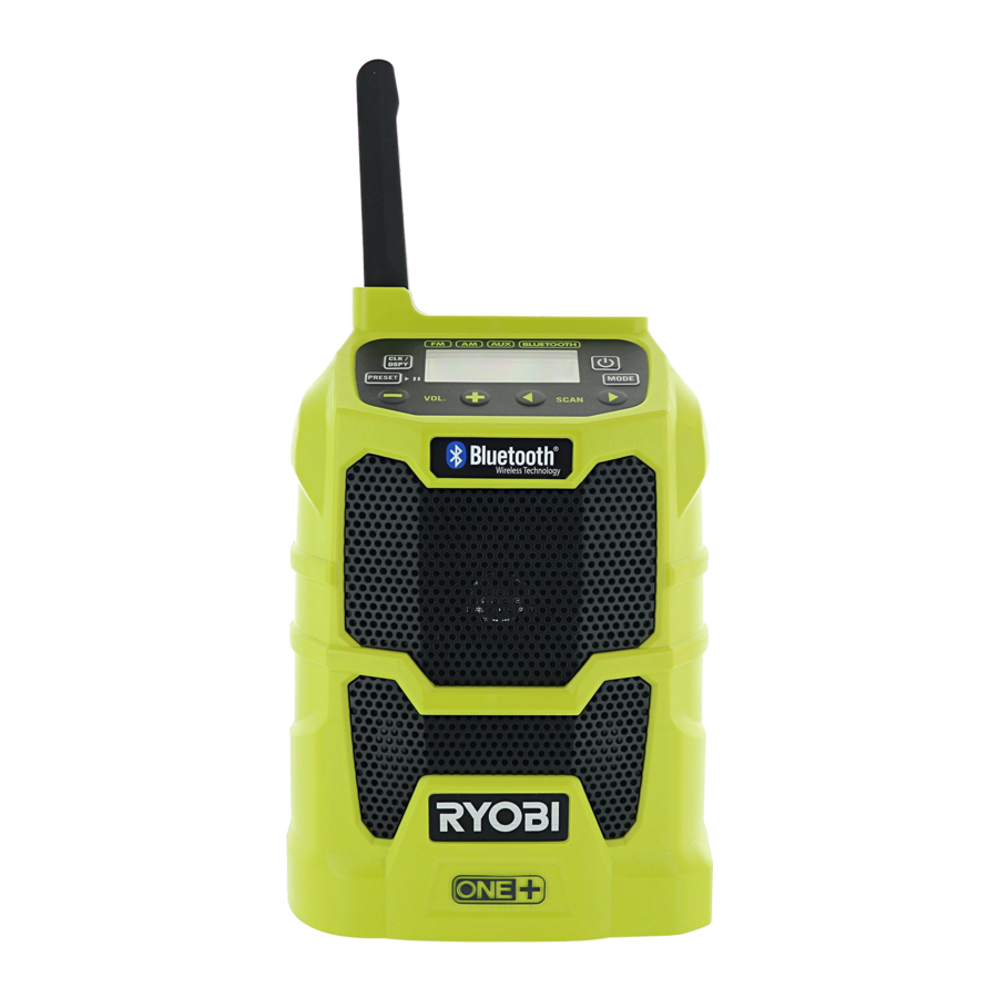 Ryobi P742 / P742ID - 18 VOLT ONE+ RADIO Manual