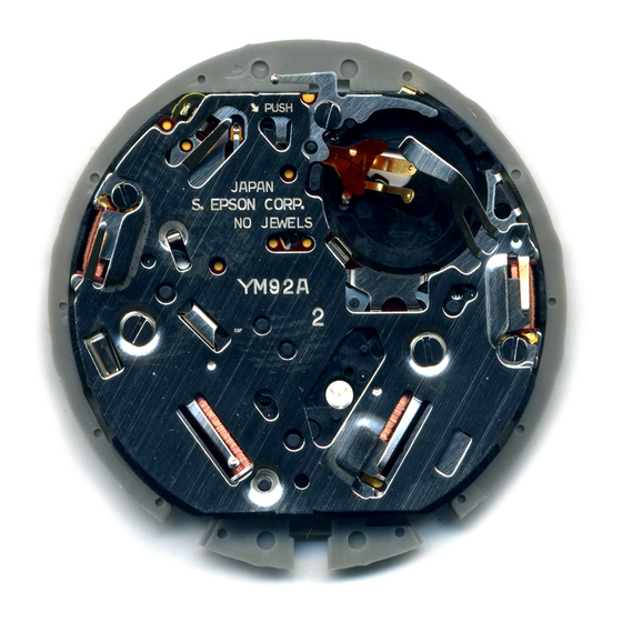 Epson YM92A Watch Movement Specification And Drawing