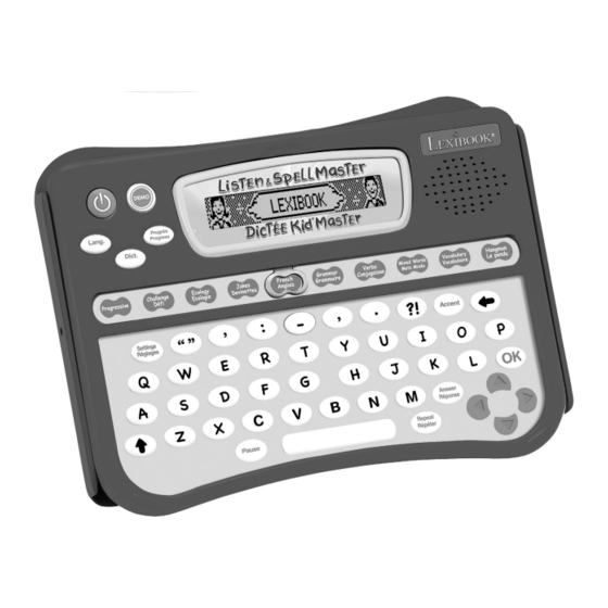 LEXIBOOK DC510I1 DICTEE KID MASTER LISTEN AND SPELL MASTER Manual