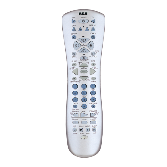 RCA RCU800 - Universal Remote Control User Manual