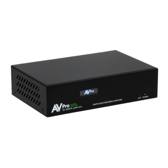 AVProEdge AC-DANTE-AMP-2CH Quick Start Manual