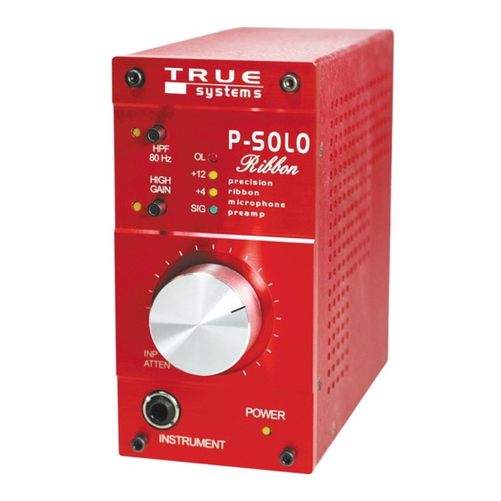 True Systems P-SOLO Ribbon User Manual