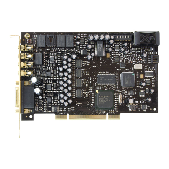 Creative Sound Blaster X-Fi Installation Manual