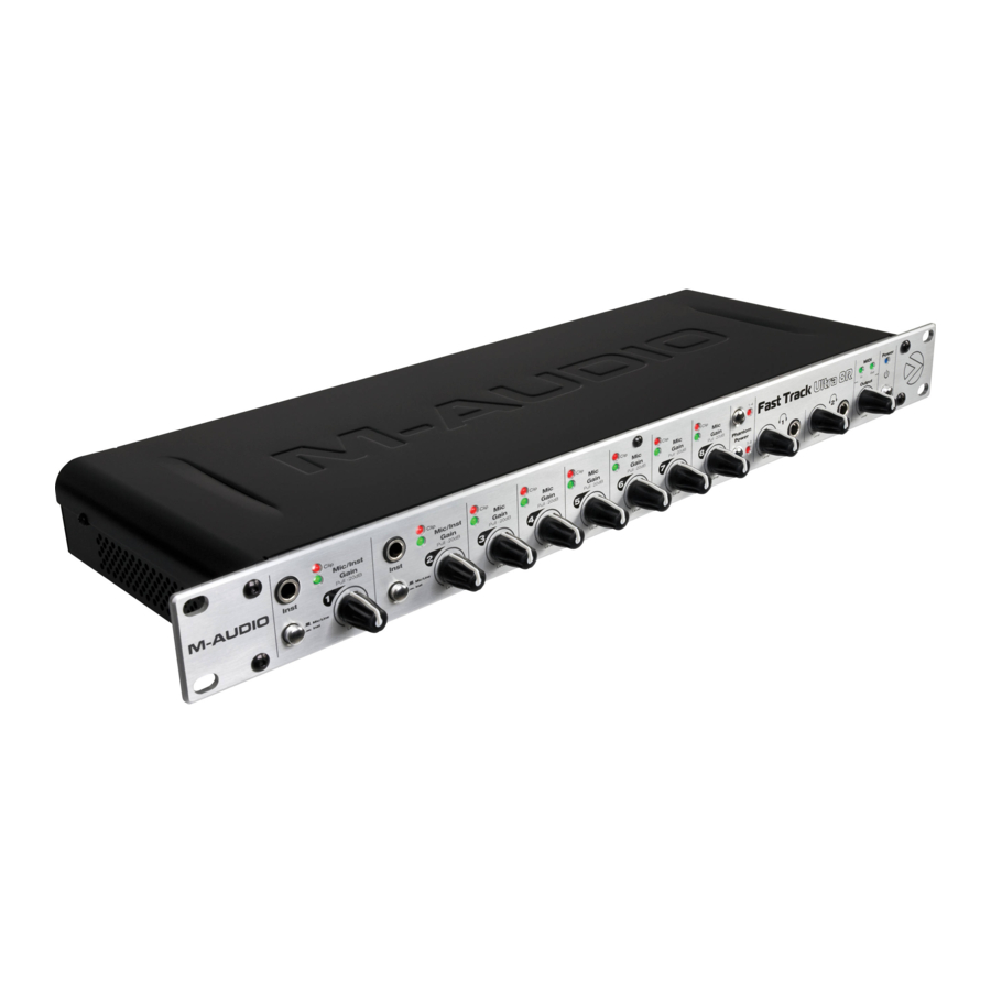 M-Audio Rack-mountable 8 x 8 USB 2.0 Interface with MX Core DSP Technology 8R Manuals