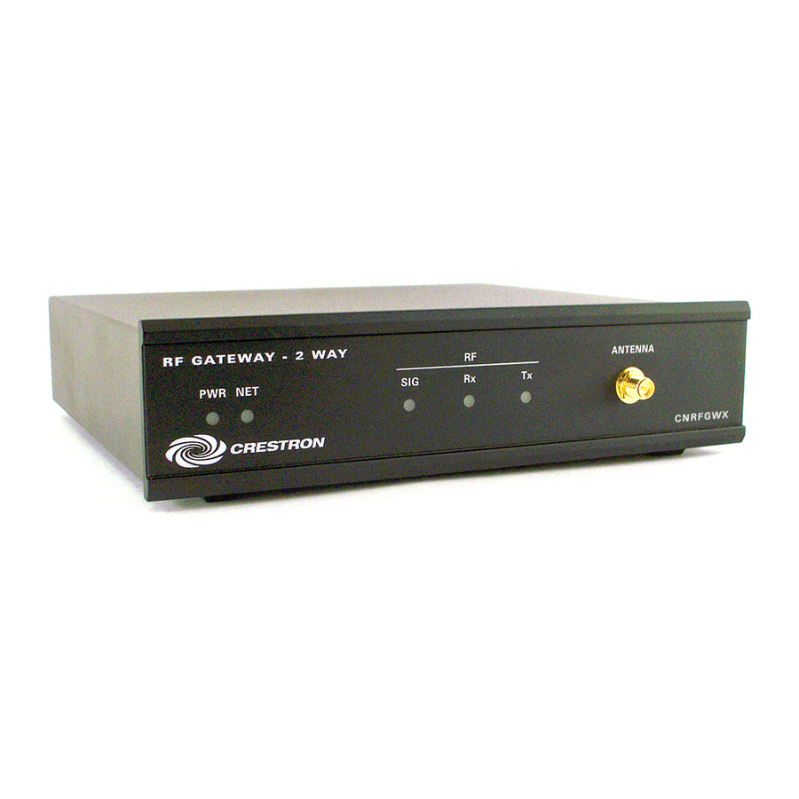 Crestron CNRFGWX Operation Manual
