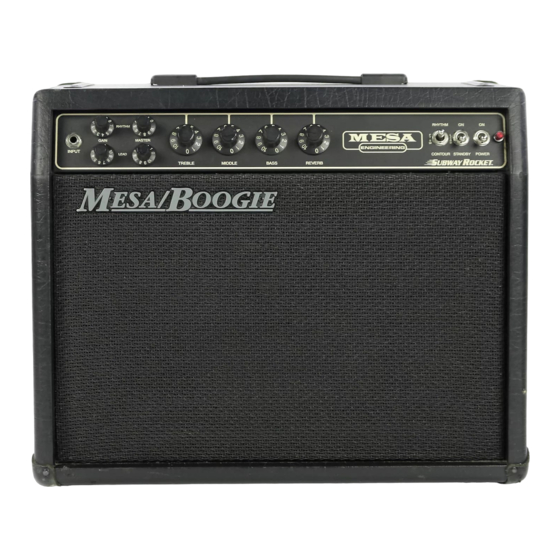 Mesa/Boogie Subway Rocket with Reverb Owner's Manual
