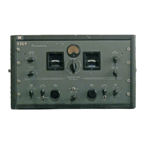 Hammarlund SP-400-X Operating Instructions Manual
