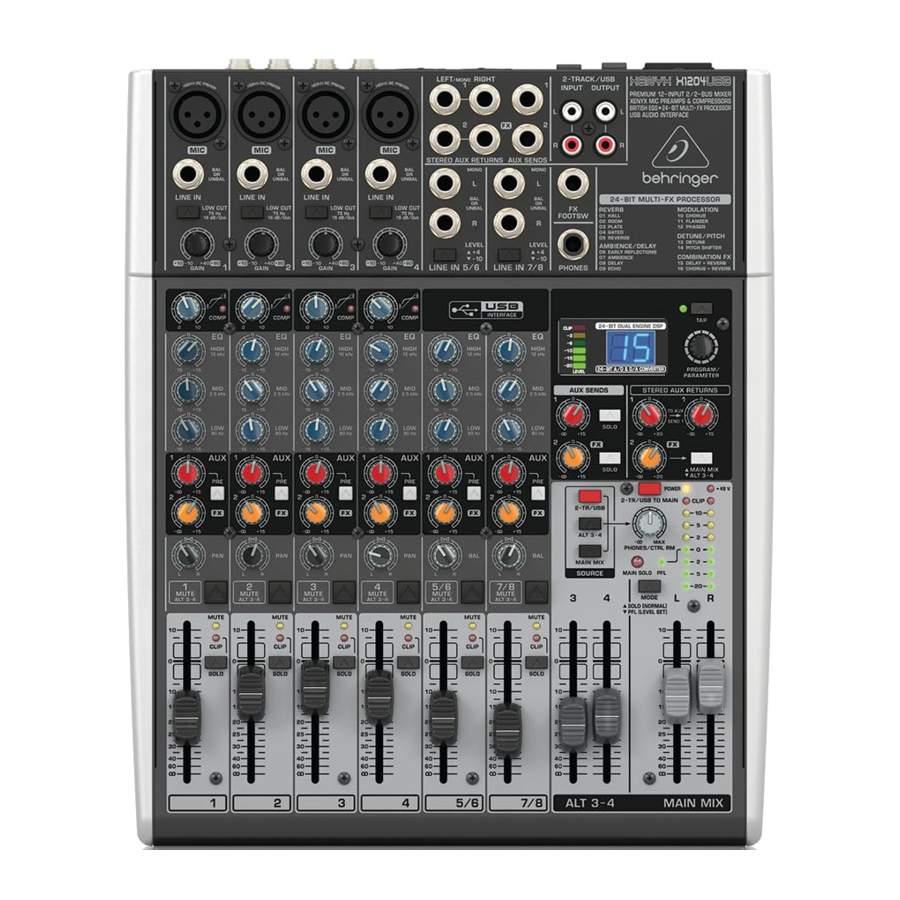 Behringer XENYX X1204USB / 1204USB Manual