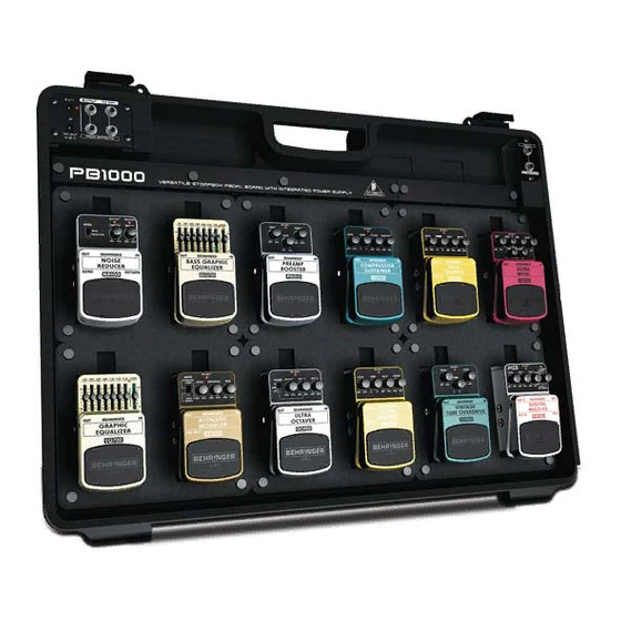 Behringer PB1000 Quick Start Manual