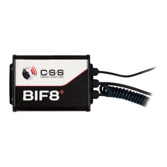 CSS BIF8plus Instructions For Use Manual