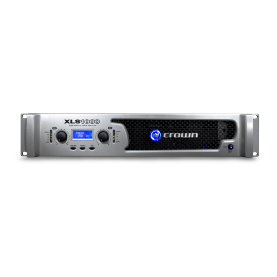 Harman Crown XLS 1000 Operation Manual