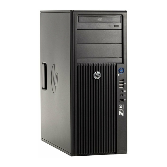 HP Z210 Quick Reference Card