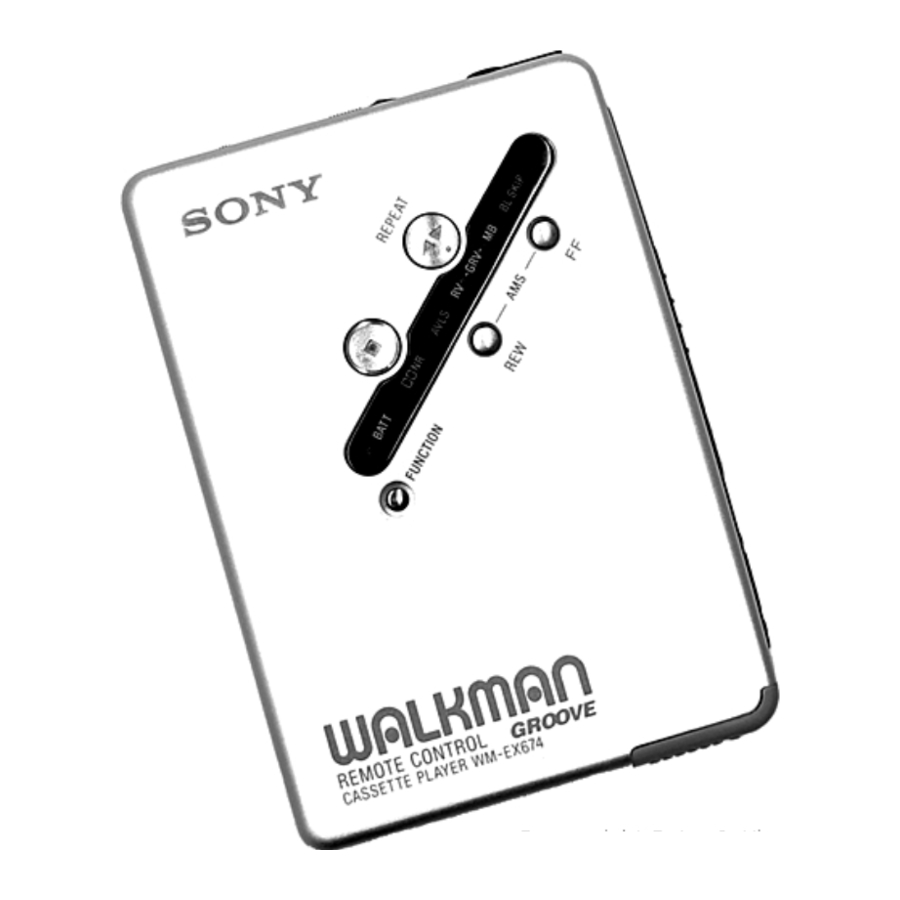 Sony Walkman WM-EX674 - Cassette Player Manual