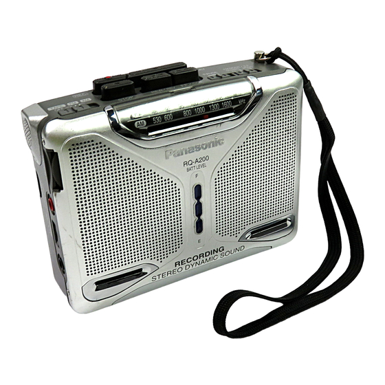 Panasonic RQ-A200 2024 Portable AM/FM Cassette Player/Recorder