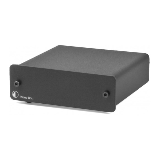 Pro-Ject Audio Systems Phono Box USB Instructions For Use