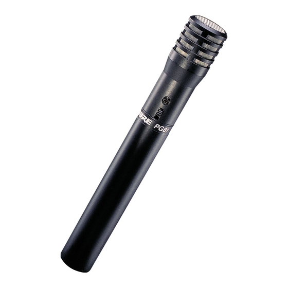 Shure PG81 Product Specifications