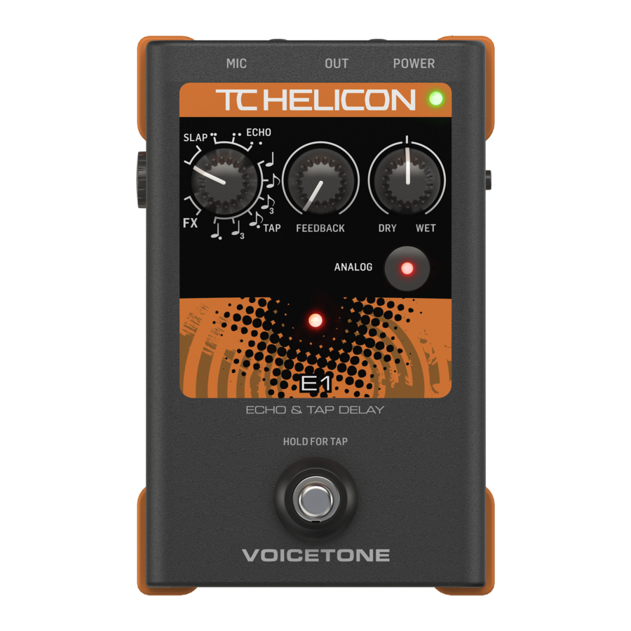 TC-Helicon VoiceTone E1 Manuals