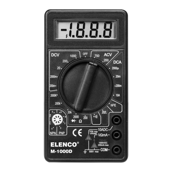 Elenco Electronics M-1000D Operator's Instruction Manual