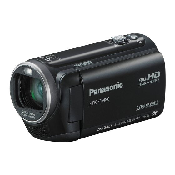 Panasonic HDC-SD80 Basic Operating Instructions Manual