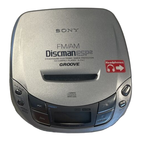 Sony D-F411 Operating Instructions  (primary manual) Operating Instructions Manual