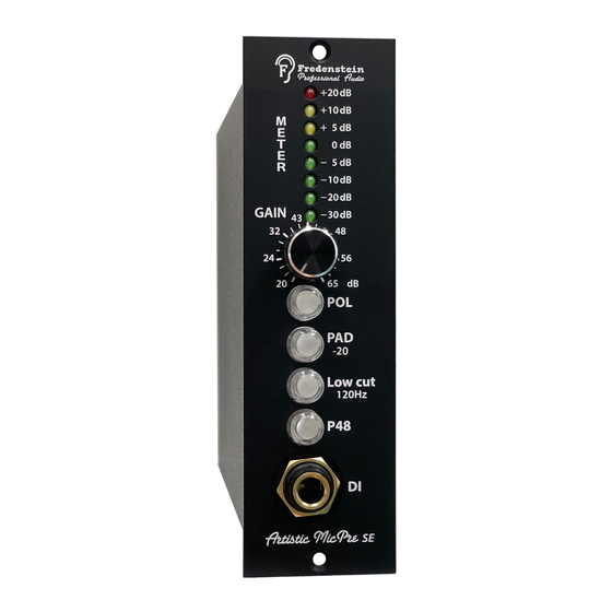 Fredenstein Artistic Microphone Preamplifier SE Operating Manual